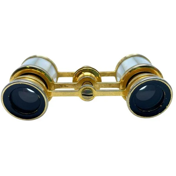 Antique French Opera Glasses Mother of Pearl Brass Theater Binoculars late 1800s - Picture 3 of 9